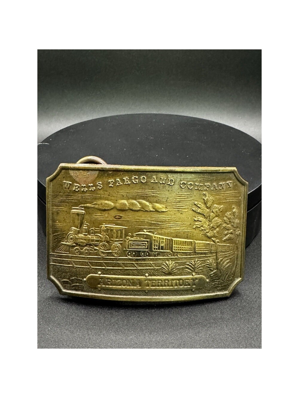 Wells Fargo And Company Brass Belt Buckle - Vintage Tiffany New York Arizona Ter